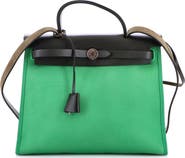 Pre-Owned Hermes Herbag Zip Leather and Toile 31