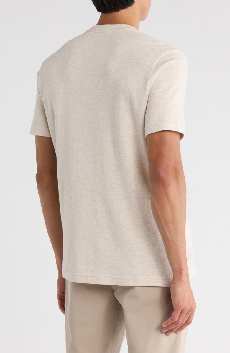 NORDSTROM RACK Cotton & Linen Blend Notch Neck Tee, Alternate, color, Oatmeal Heather