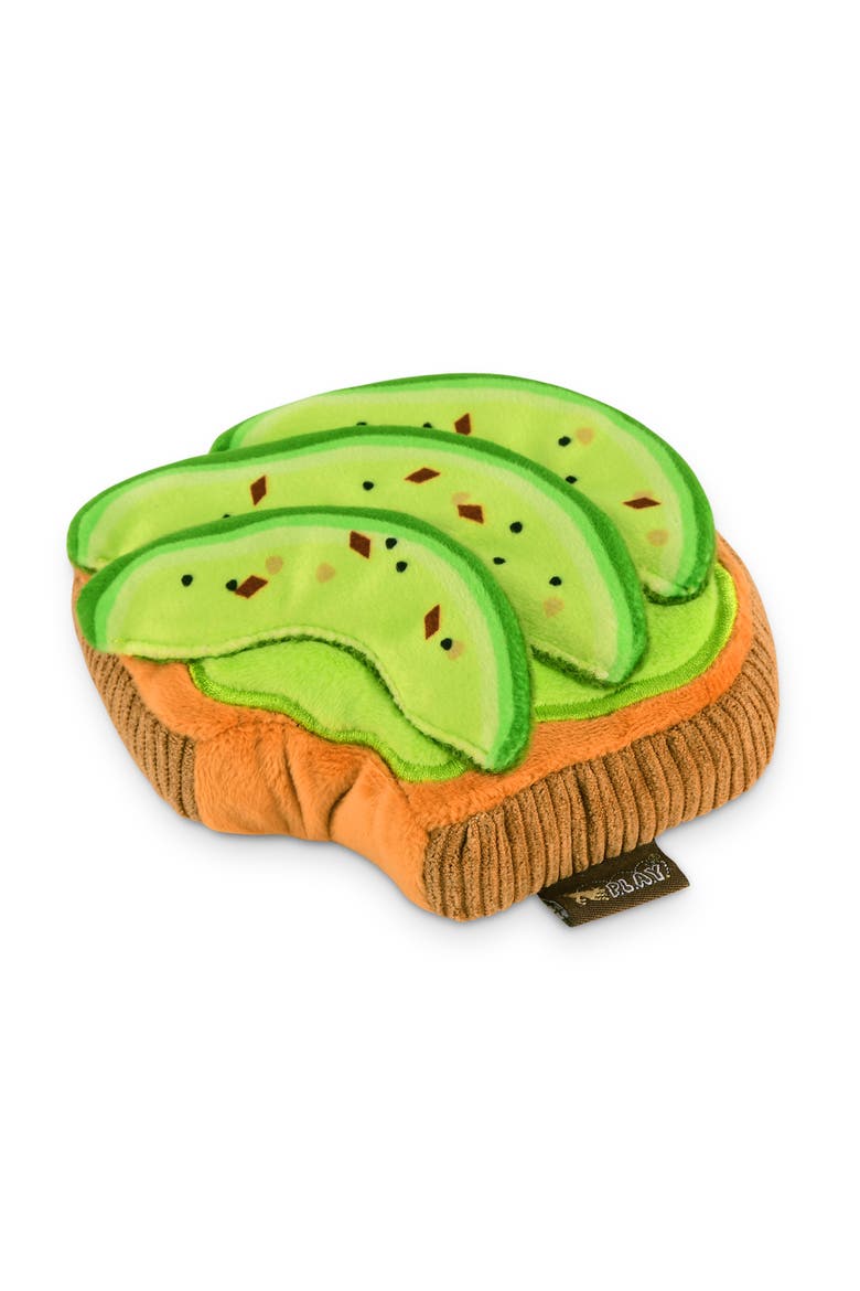 Barking Brunch Avodoggo Toast Plush Dog Toy, Main, color, Multicolored