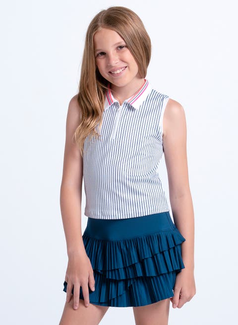 Girls Glow Point Polo Tank