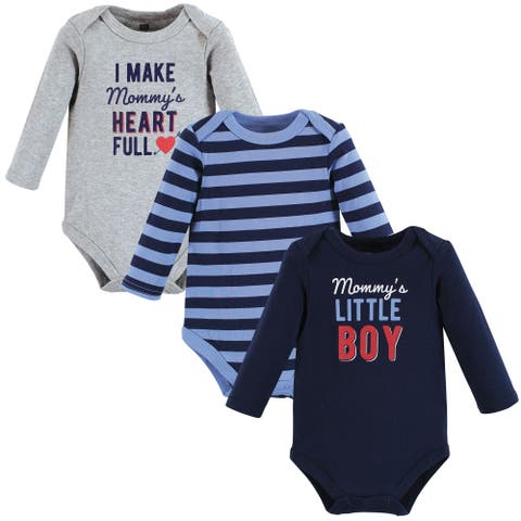 Cotton Long-Sleeve Bodysuit 3Pk (Baby)