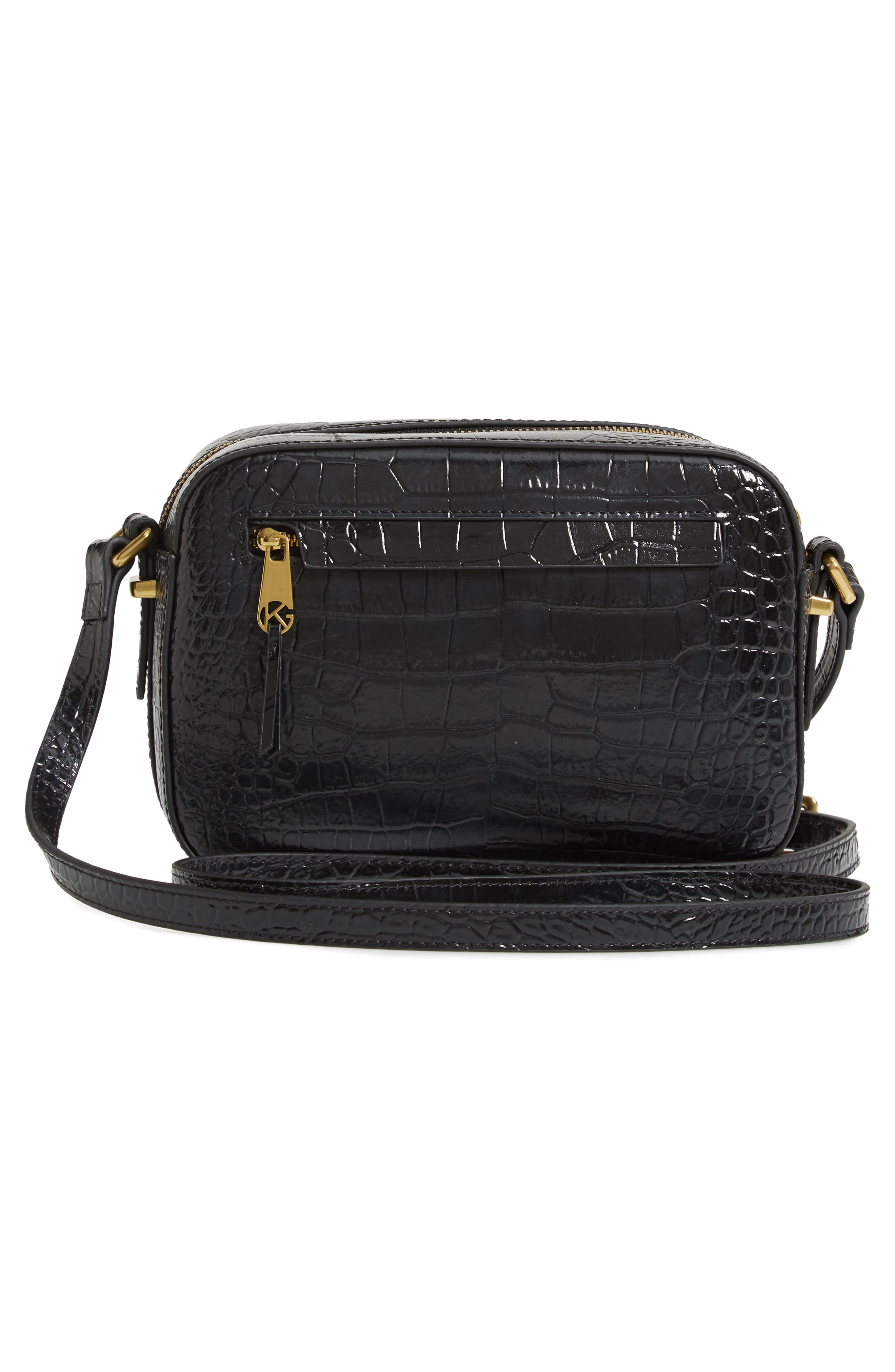 Kurt Geiger London Richmond Croc Embossed Leather Crossbody Bag, Alternate, color, 