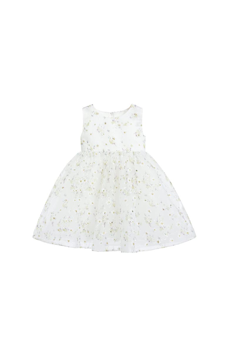 Tulleen Floral Patterned Bow Dress, Alternate, color, Ivory