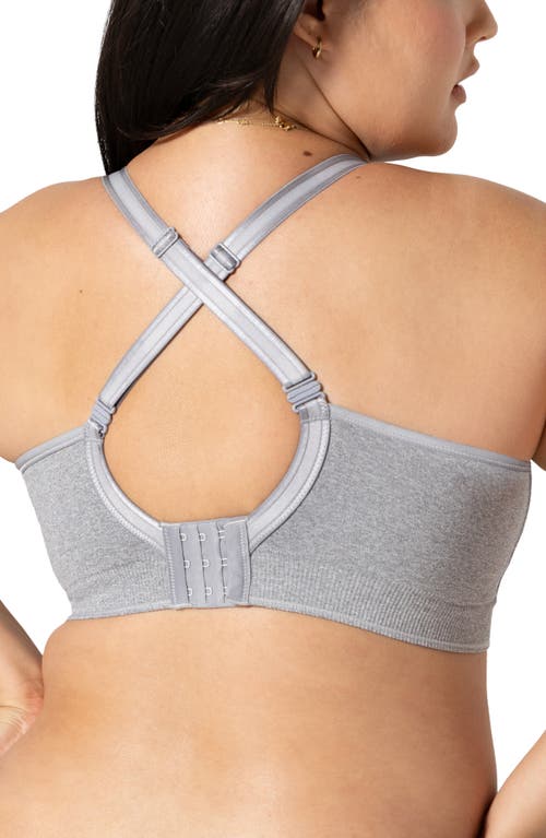 Curvy Couture Smooth Seamless Comfort Bralette In Grey Heather