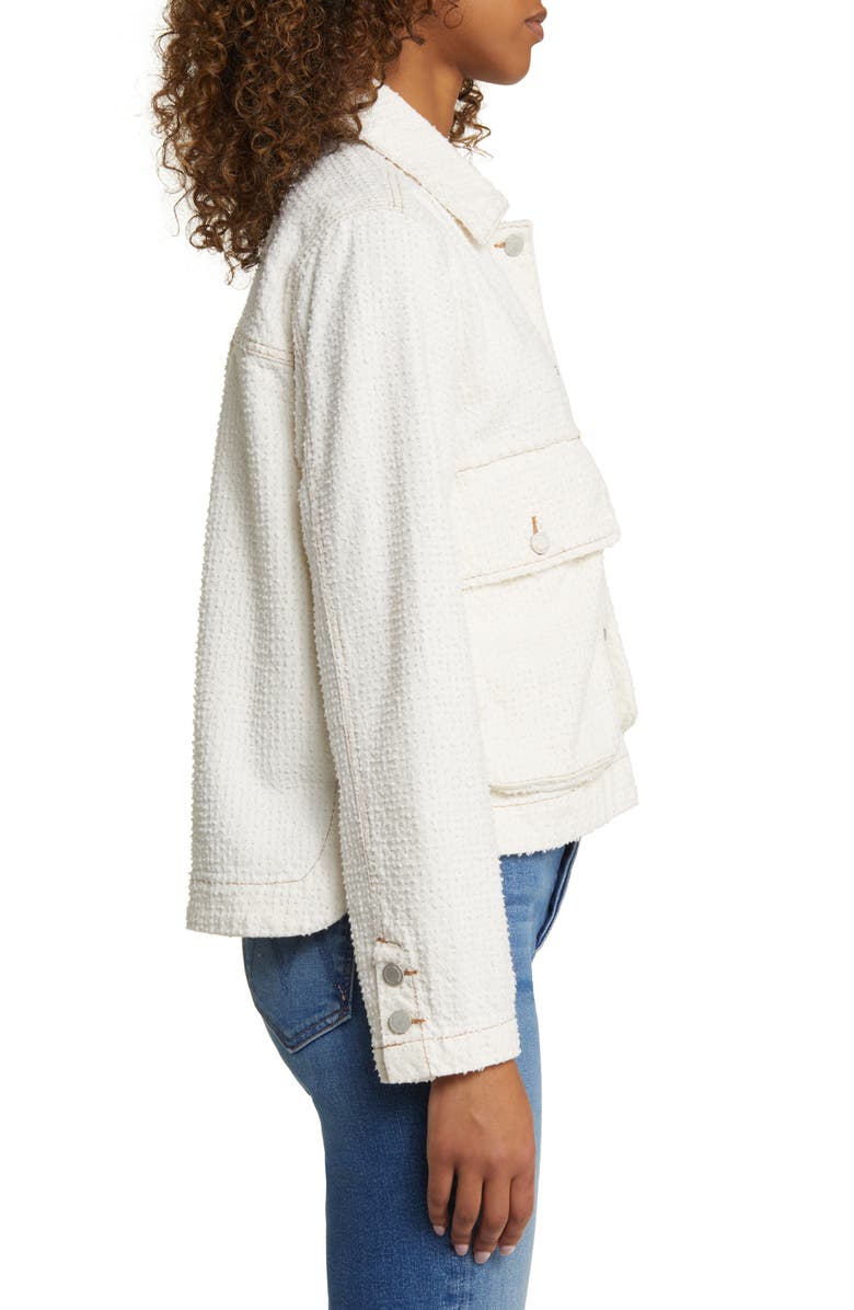 BLANKNYC Textured Denim Trucker Jacket, Alternate, color, 