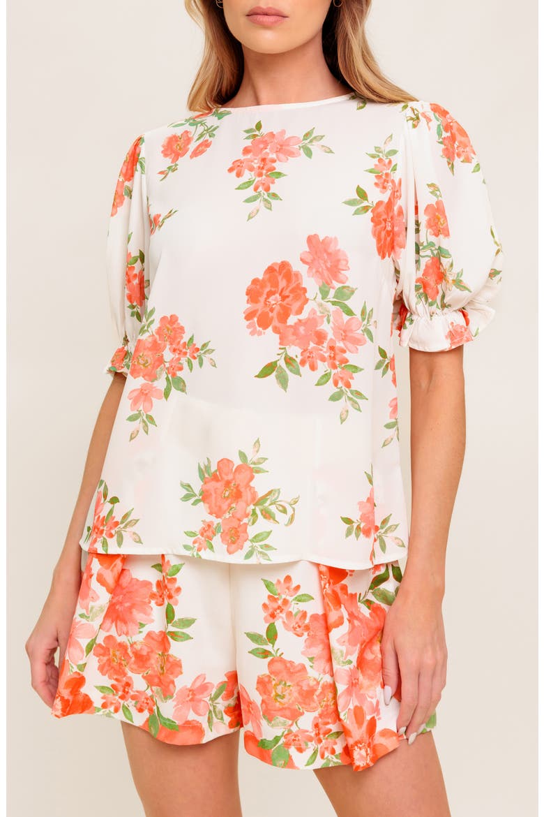 Short Sleeve Woven Top, Main, color, IVORY