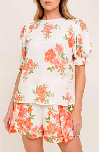 FLYING TOMATO Short Sleeve Woven Top