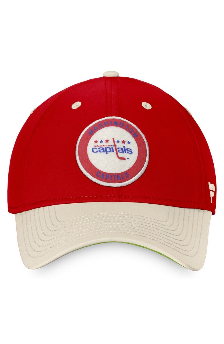 FANATICS Men's Fanatics Branded Red/Khaki Washington Capitals True Classics Retro Flex Hat, Alternate, color, 