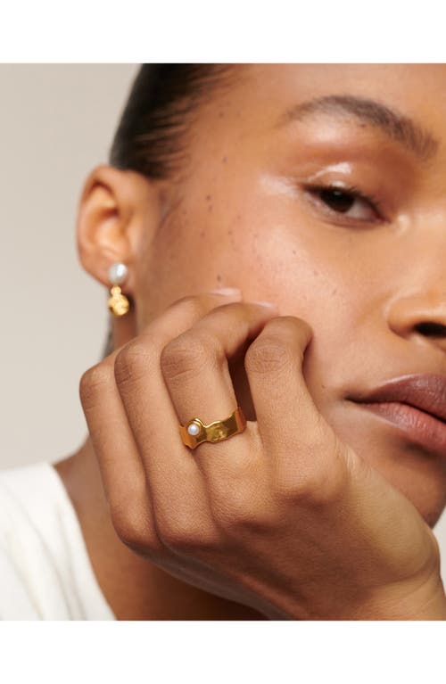 Monica Vinader Capri Freshwater Pearl Stacking Ring In Neutral