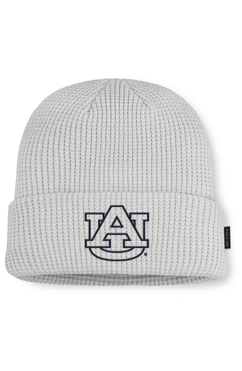 Nike Men Nike Gray Auburn Tigers 2025 On-Field Utility Cuffed Knit Hat, Main, color, Gray
