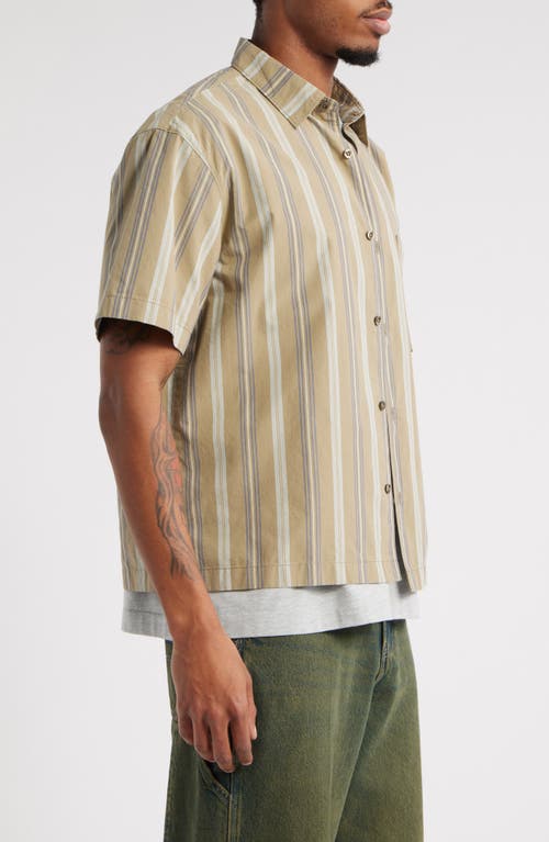 Bp. Boxy Camp Short Sleeve Button-up Cotton Shirt In Neutral