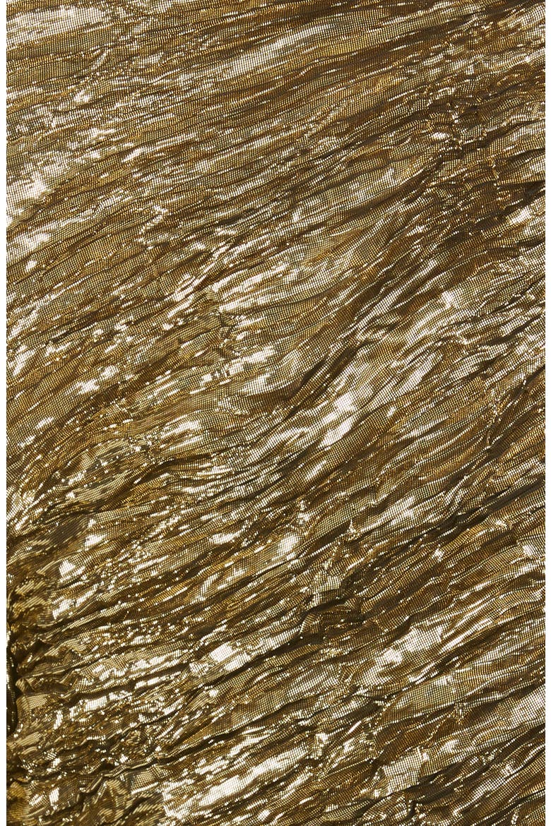 Crinkled Metallic Taffeta Jacket, Alternate, color, GOLD/ BLACK