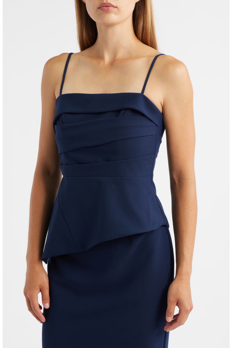 Marla Pleated Top & Pencil Skirt Set, Alternate, color, NAVY