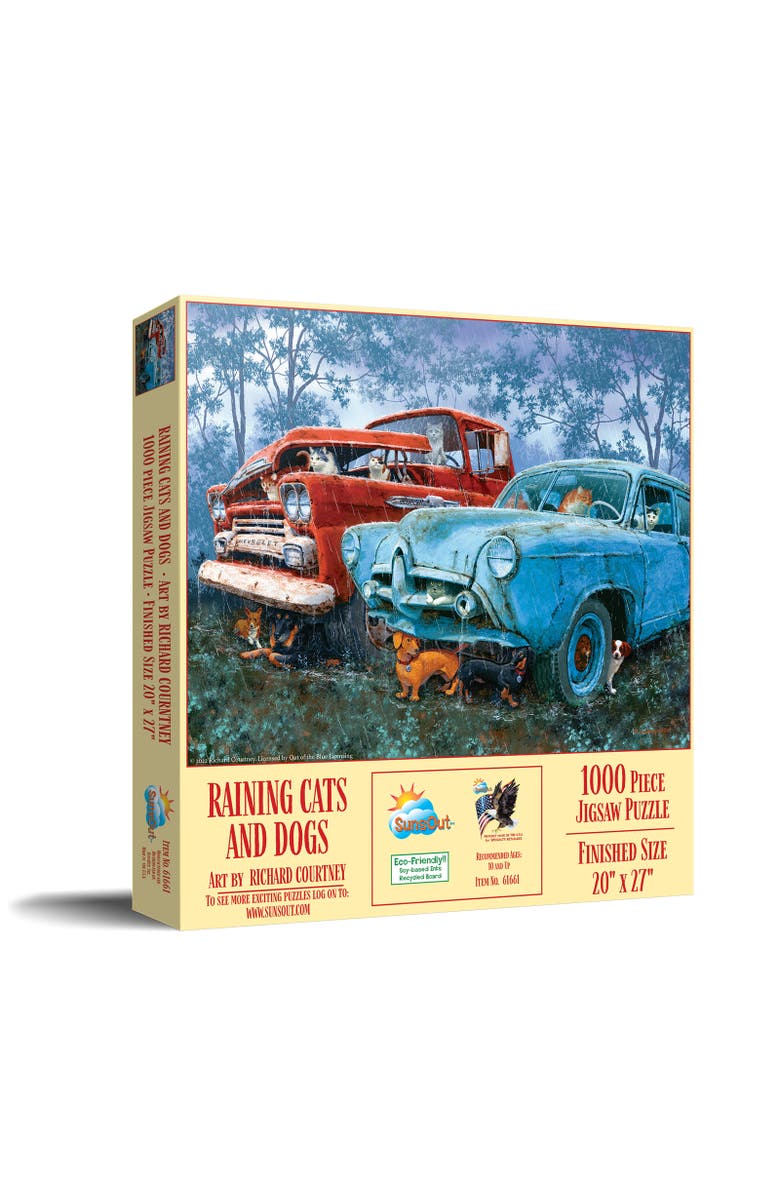 Sunsout Raining Cats and Dogs 1000 piece Jigsaw Puzzle for Adults, Main, color, Multicolor