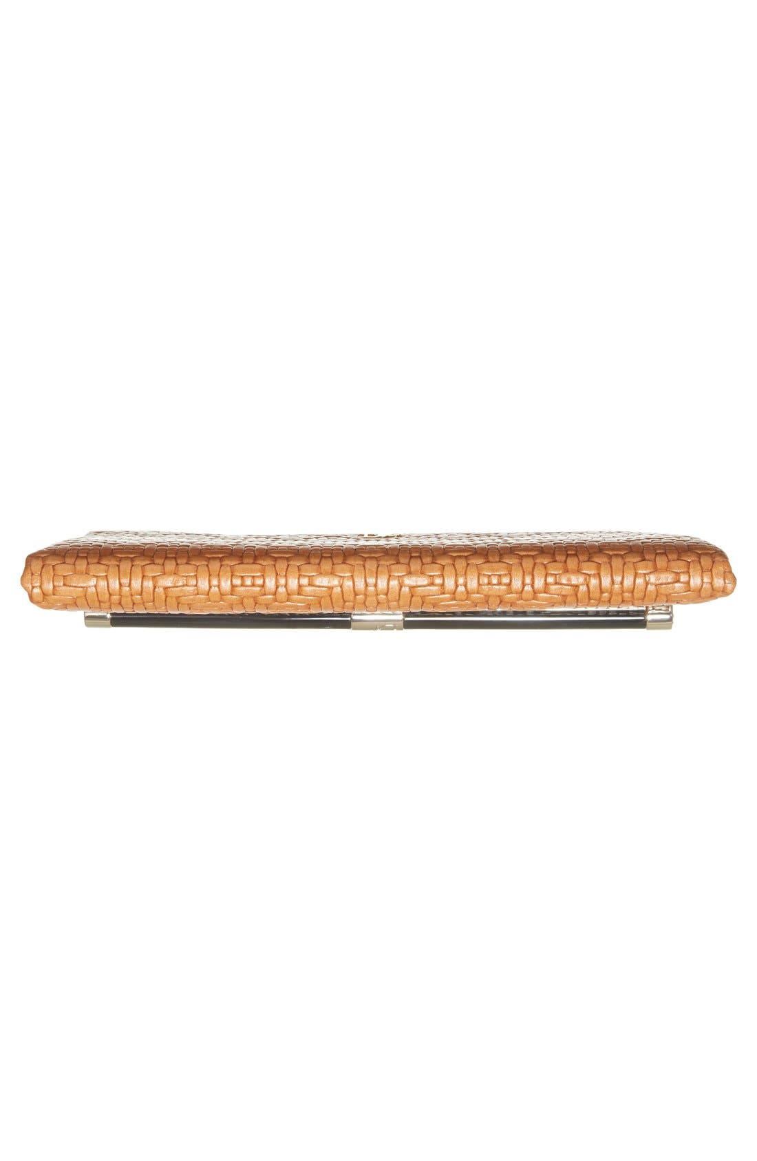 '440 - Weave' Embossed Leather Envelope Clutch, Alternate, color, LUGGAGE