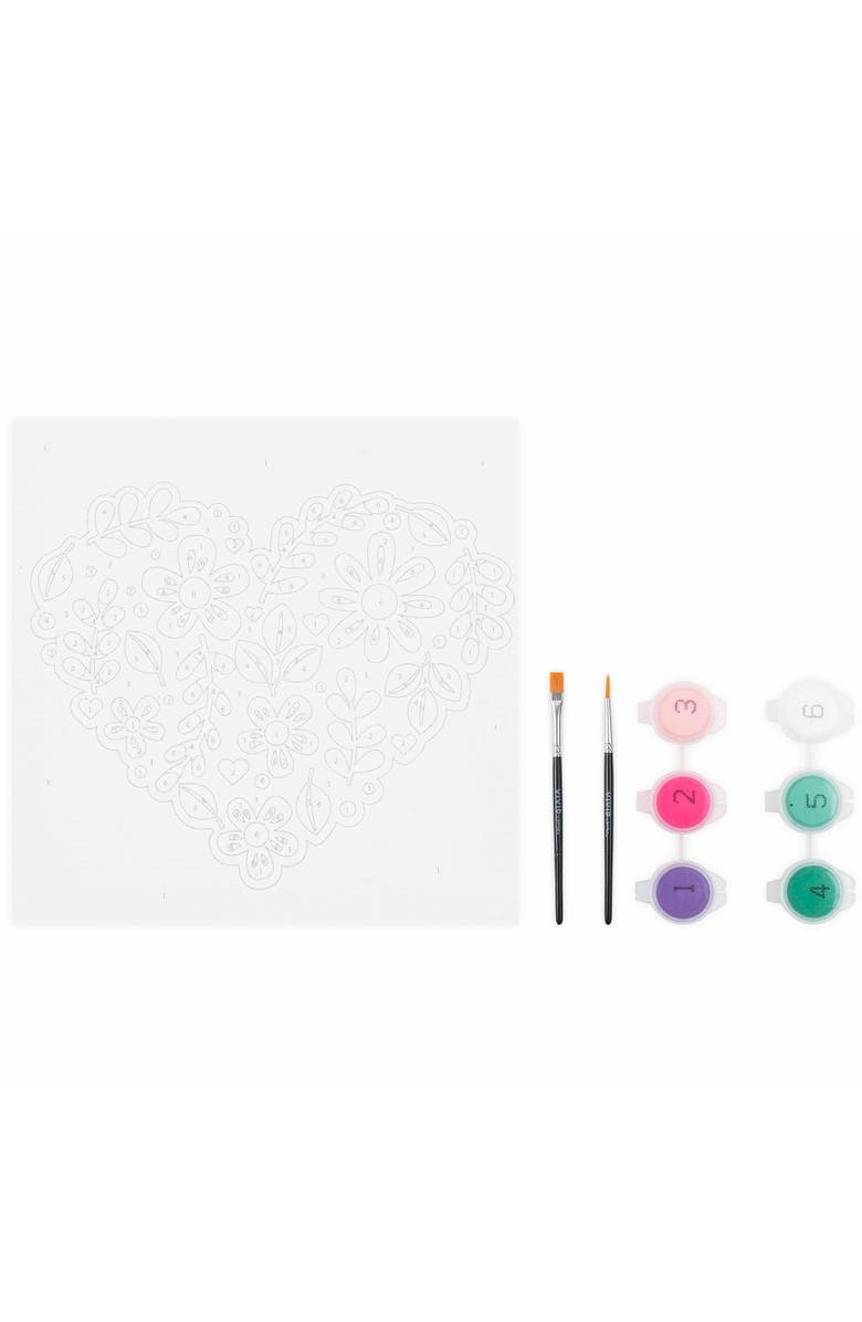 Brea Reese Vivid Acrylic Mini Paint By Number Kit, Flower Heart, 6 x 6 Inch, Alternate, color,