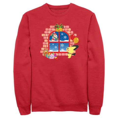 Men's Pokemon Christmas Window  Sweatshirt
