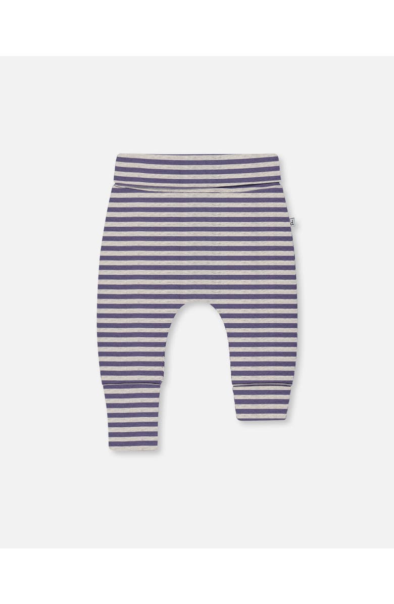 Deux par Deux Baby Boy's Printed Organic Cotton Evolutive Pant Striped Navy, Main, color, Striped Navy