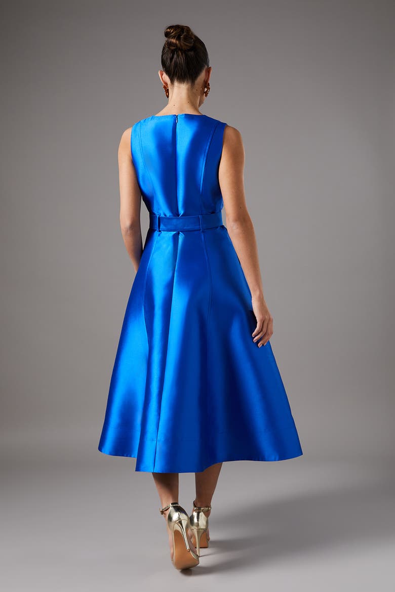 Button Through Belted A-Line Dress, Alternate, color, Cobalt