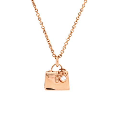 Amulettes Kelly Pendant NM Necklace 18K Rose Gold with Diamond