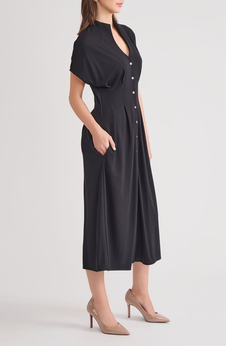 Misook A-Line Midi Dress, Alternate, color, Black