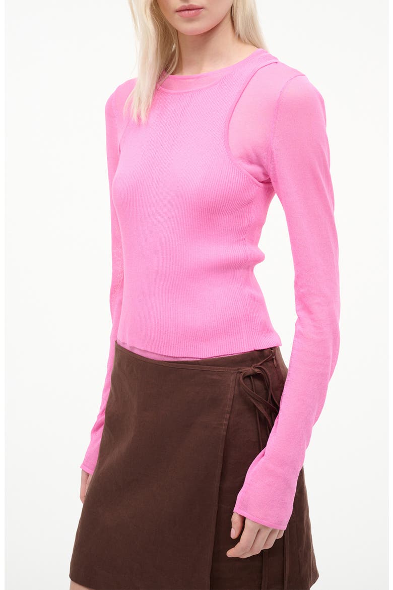 Taylor Long Sleeve Mixed Media Minidress, Alternate, color, ORCHID