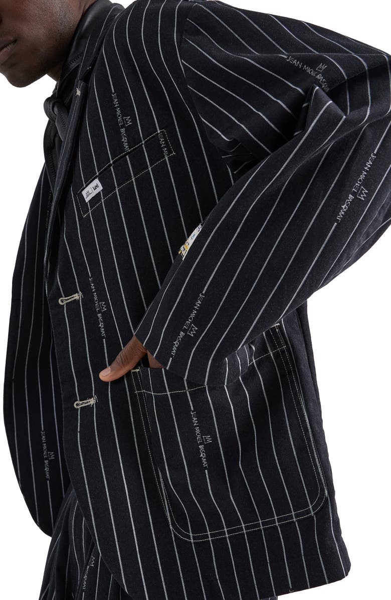 Lee x Basquiat Stripe Cotton Blazer, Alternate, color,