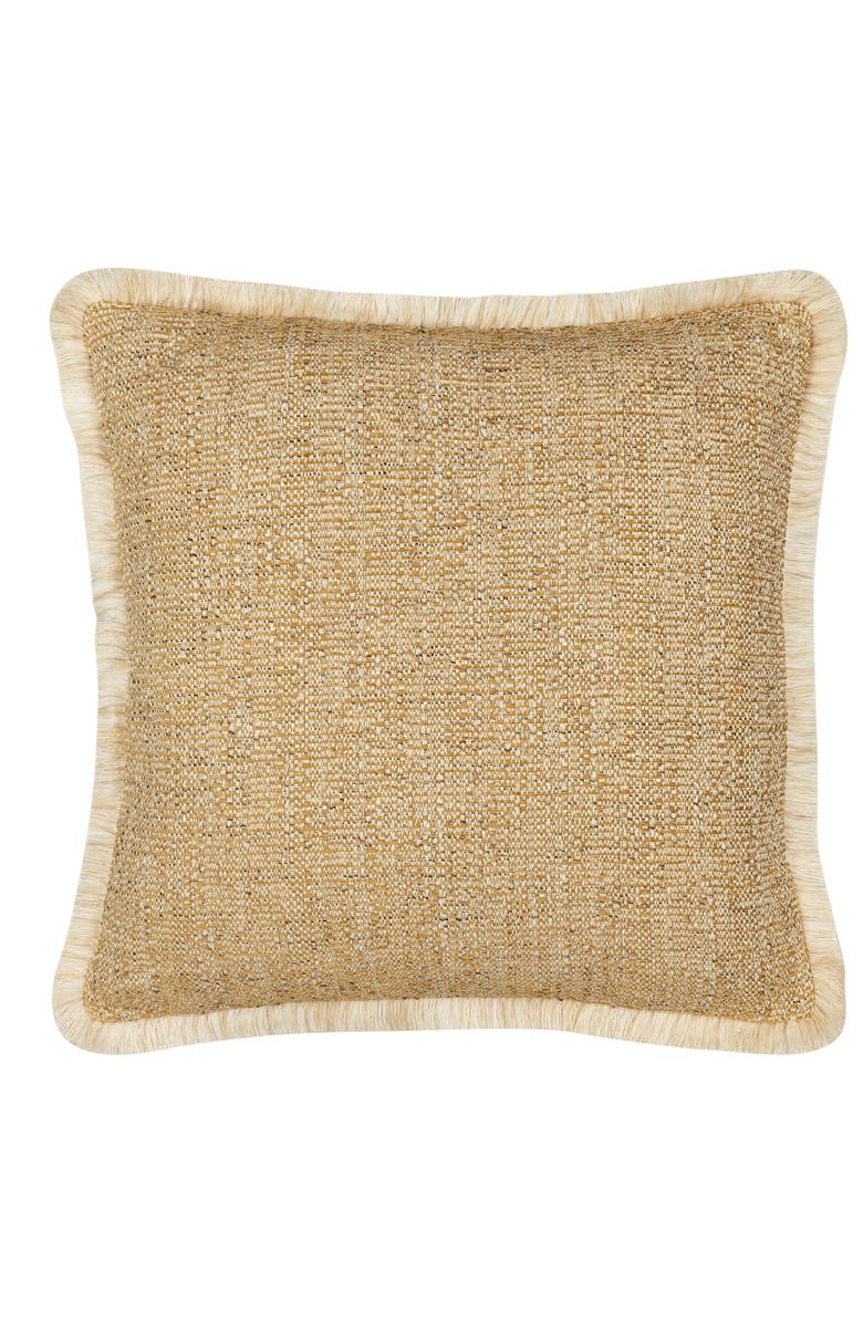 Elaine Smith Golden Hour Textured Fringed Indoor & Outdoor Woven Accent Pillow, Main, color, Fringed