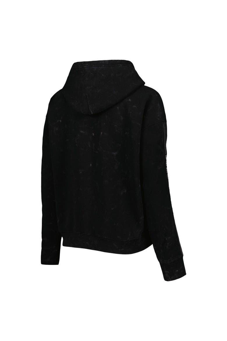 Women's The Wild Collective Black Chicago Cubs Marble Pullover Hoodie, Alternate, color, Black