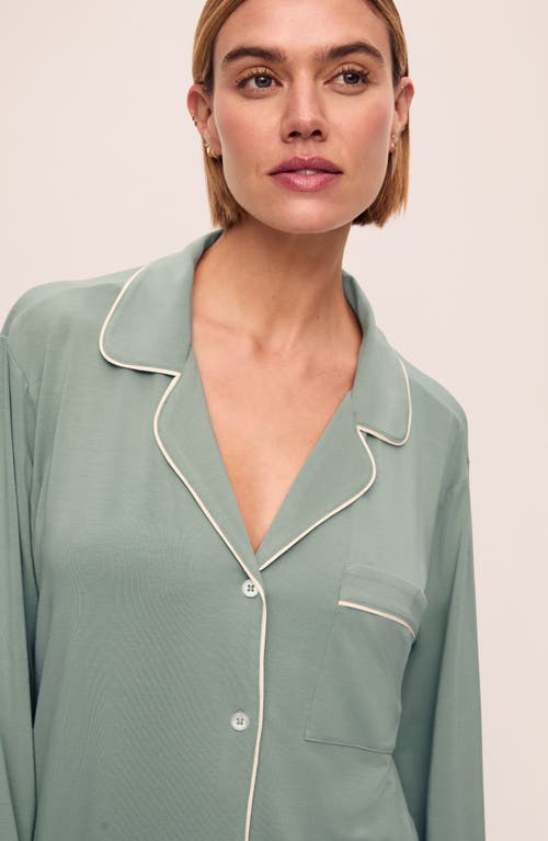 Eberjey Gisele Jersey Knit Sleep Shirt In Green