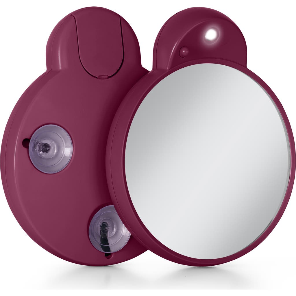 Zadro Lighted Compact Mirror With 10x Magnification & Retractable Suction Cups In Purple
