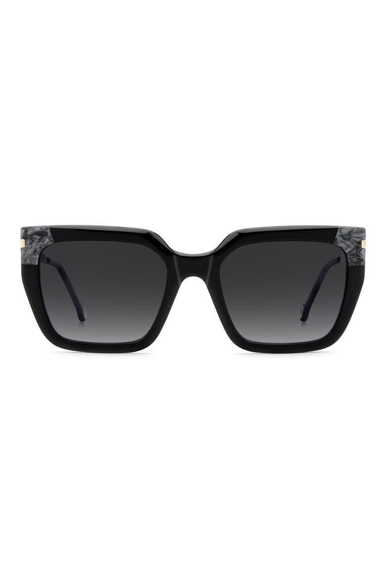 55mm Rectangular Sunglasses, Main, color, BLACK/ DARK GREY SF
