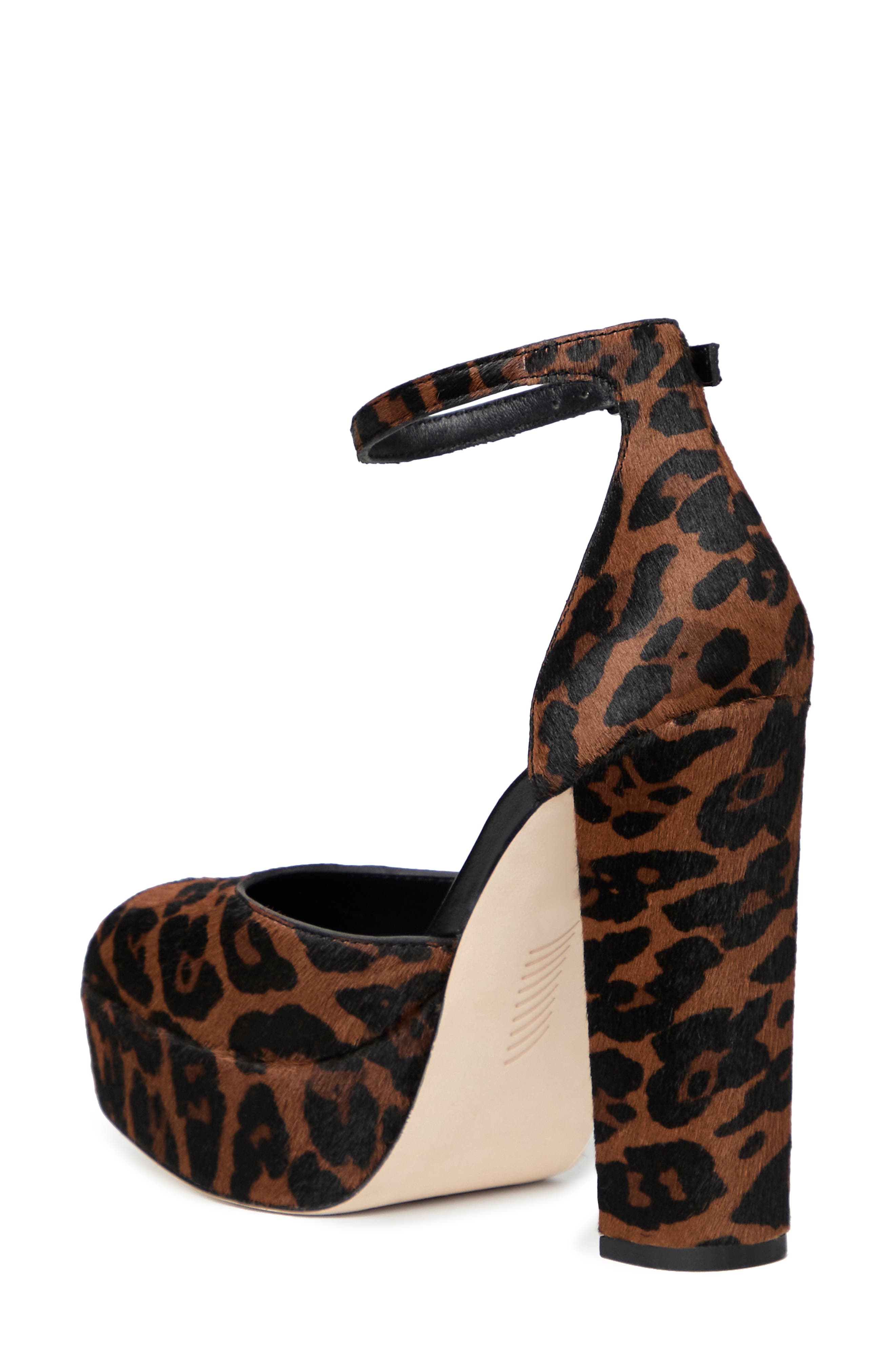 PAIGE Molly Ankle Strap Platform Pump, Alternate, color, Leopard Calf Hair