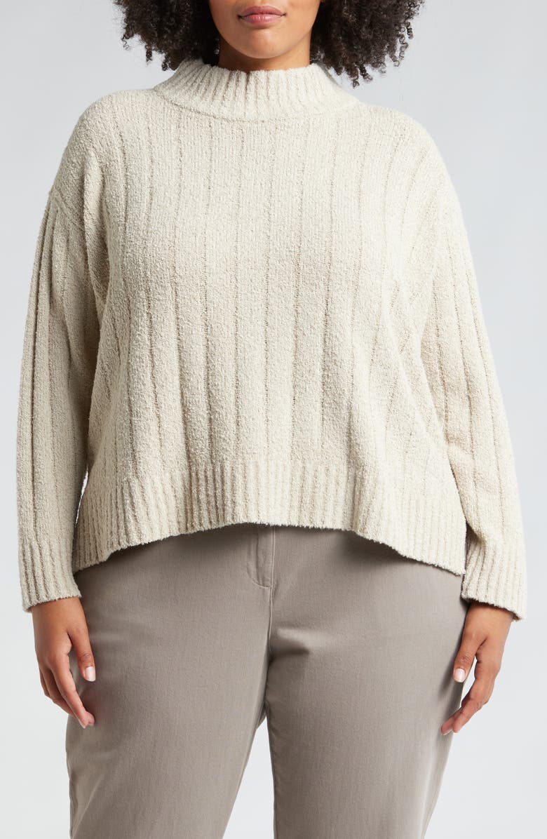 Eileen Fisher Rib Mock Neck Sweater, Main, color, 