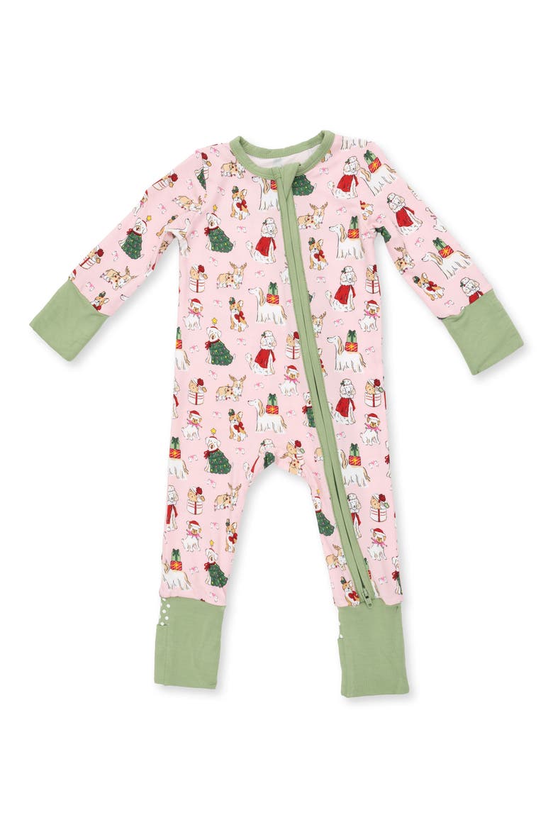 Christmas Dogs Romper, Main, color, PINK