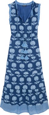 vineyard vines Abigail Print Tie Waist Sleeveless Dress