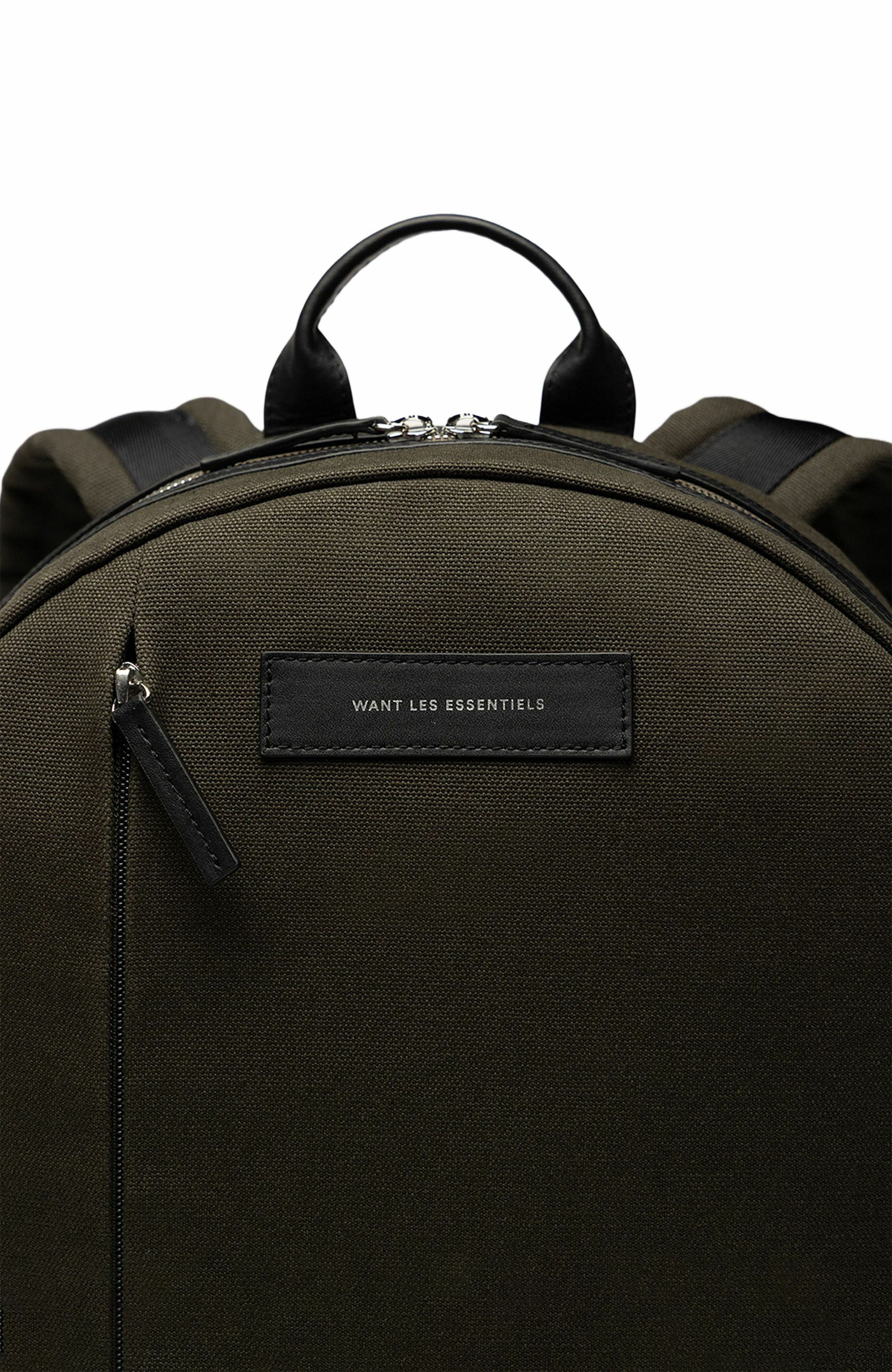 Want Les Essentiels Kastrup Organic Cotton Canvas Backpack, Alternate, color, Green