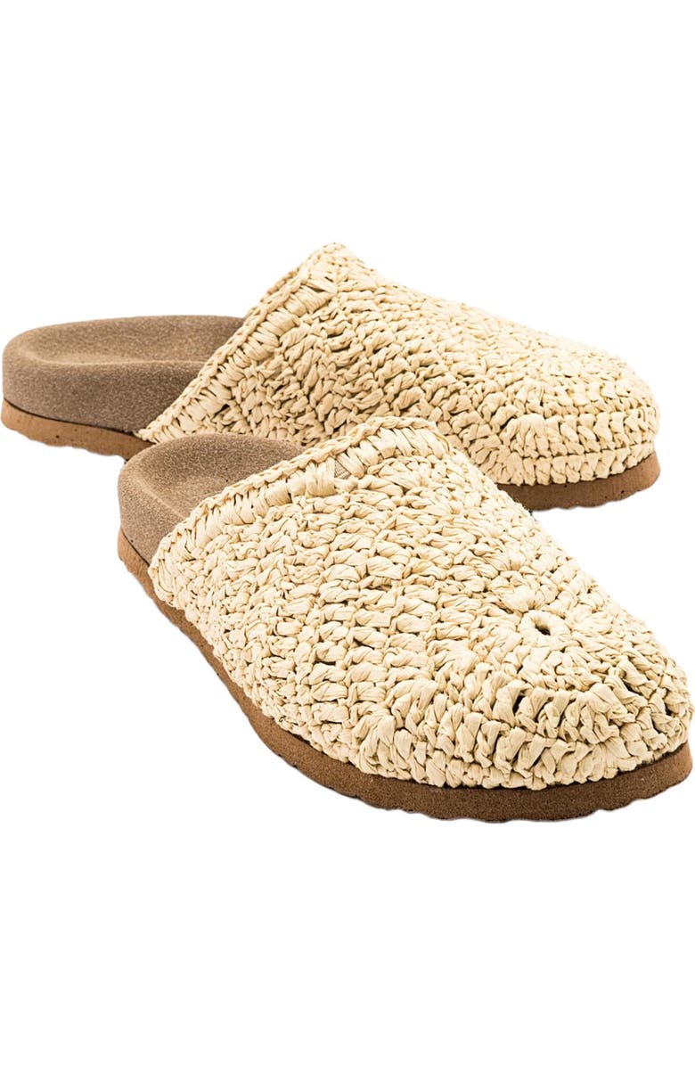 Prologue Shoes LOOP Woven Slide Sandal, Main, color, Beige Faux Leather