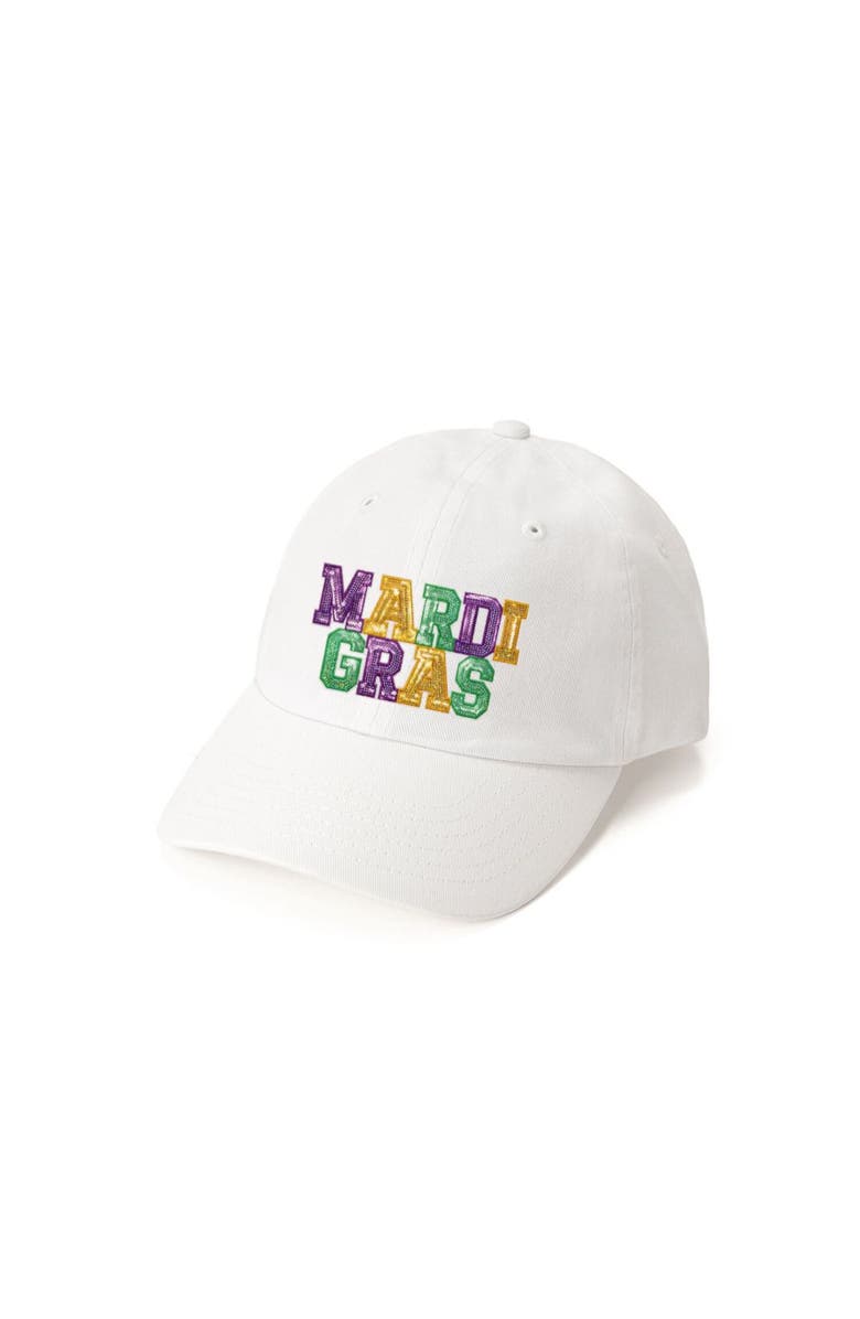 Sweet Wink Mardi Gras Sequin Patch Baseball Hat, Main, color, 
