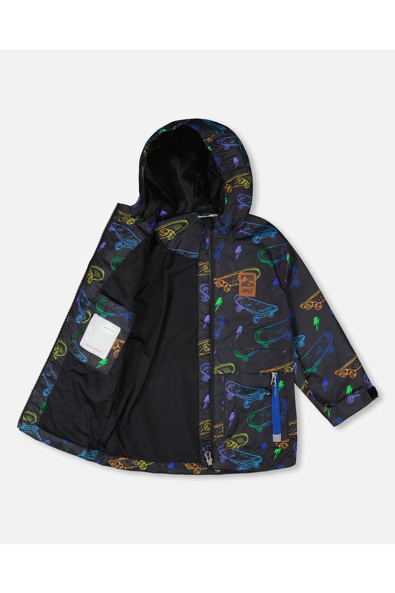 Mid-Season Skateboards Jacket, Alternate, color, Black Printed Skateboards