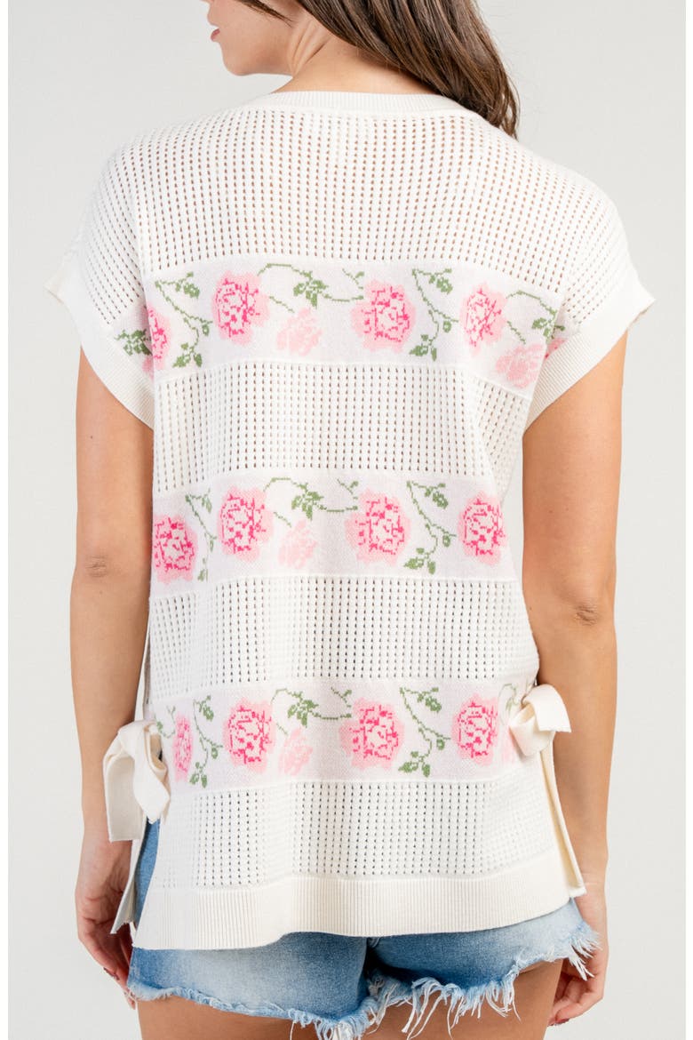 Rose Mohair Intarsia Sweater, Alternate, color, OFF WHITE
