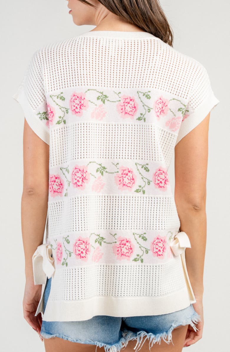 Beivy Rose Mohair Intarsia Sweater, Alternate, color, Off White