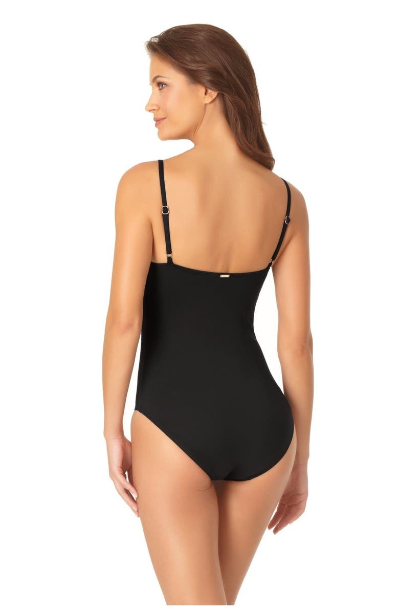 Anne Cole Women's Classic Lingerie Maillot One Piece Swimsuit, Alternate, color, Black
