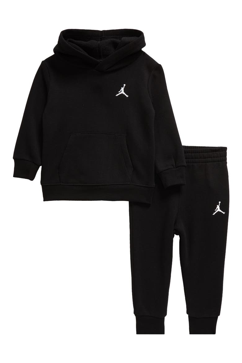 Brooklyn Fleece Hoodie & Joggers Set, Main, color, BLACK