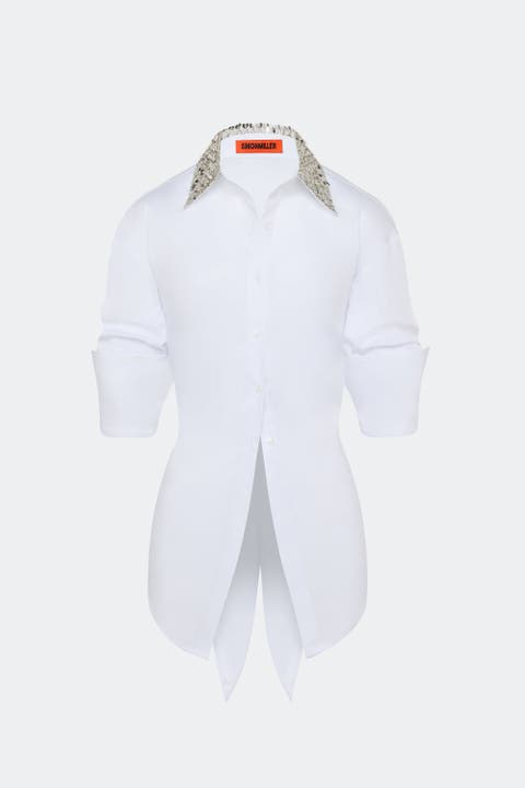 LOCH EMBELLISHED BUTTON UP