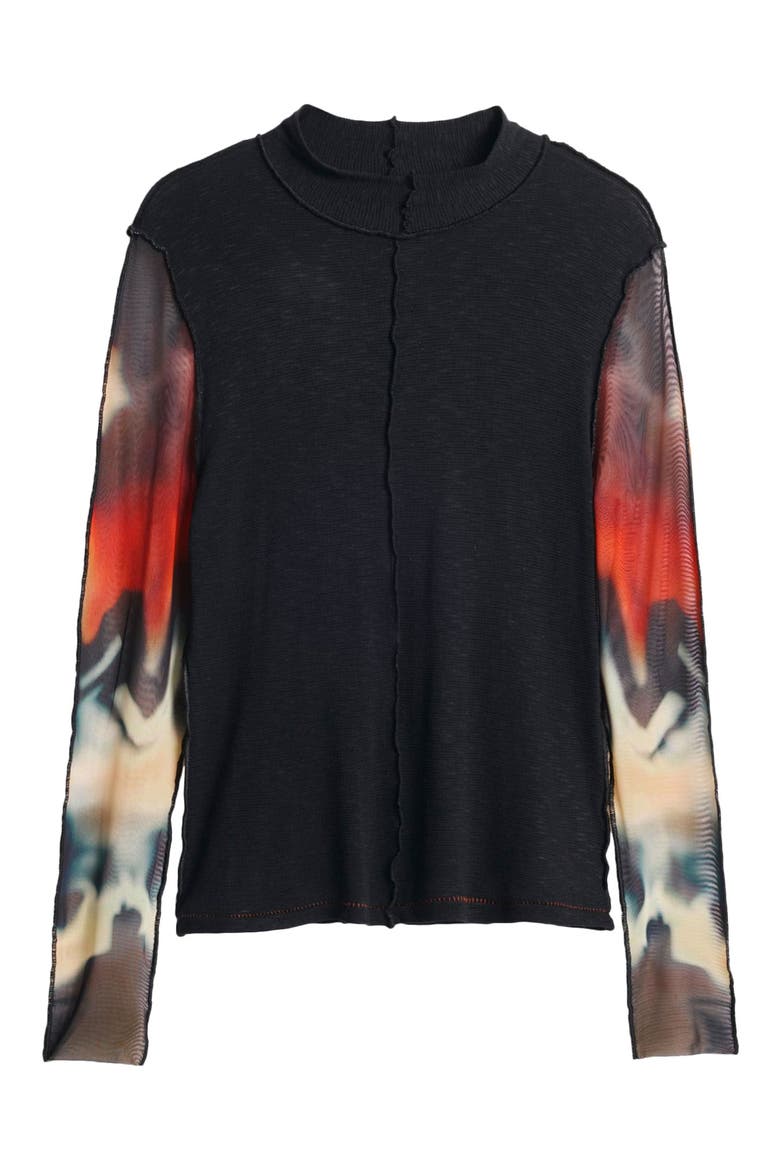 Long Sleeve Crop Top, Alternate, color, BLACK