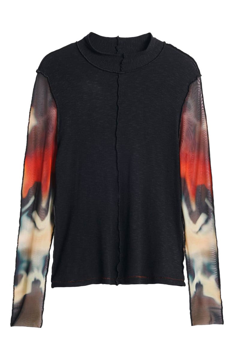 Desigual Long Sleeve Crop Top, Alternate, color, 