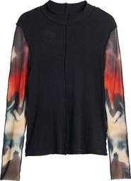 Desigual Long Sleeve Crop Top