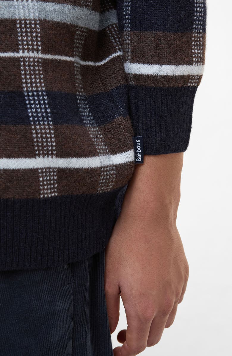 Barbour Kane Stripe Lambswool Cardigan, Alternate, color, Dark Oak