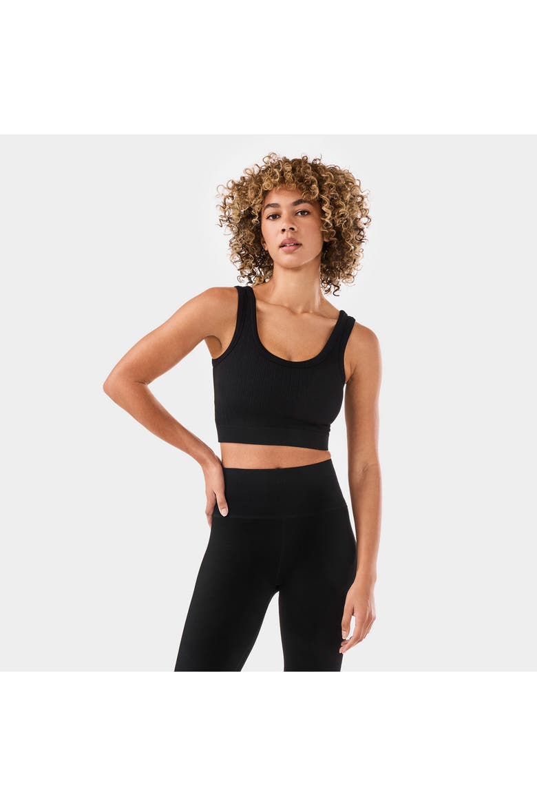 Seamless Vibe Rib Bra, Main, color, EBONY
